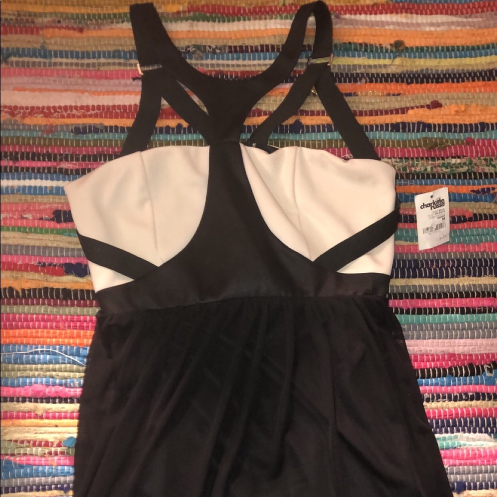 Black and cream caged dress
